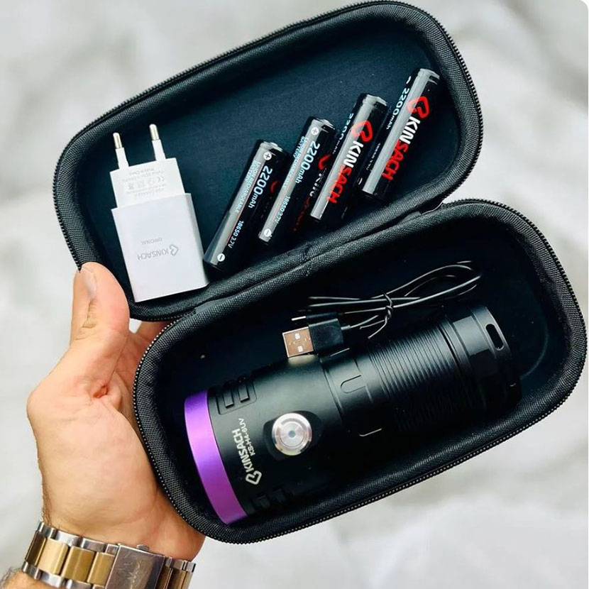 چراغ قوه یووی کینساچ KS-H4-4UV | چهار لامپ فرابنفش 365nm