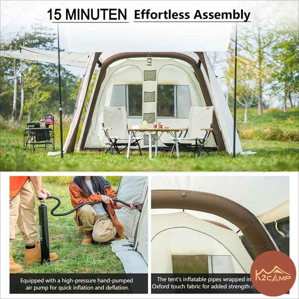 چادر بادی کینگ کمپ (KingCamp Inflatable Tent) مدل KT2316_BEIGE
